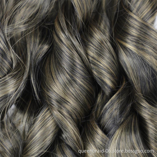 20Inch Loose Wave Spiral Curls Synthetic Crochet Braids Hair Extensions Pre Stretched Braiding Hair For Black Women Hair